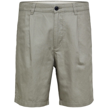 Oblačila Moški Kratke hlače & Bermuda Selected Comfort-Jones Linen - Vetiver Zelena