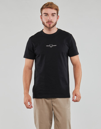 Fred Perry EMBROIDERED T-SHIRT Črna