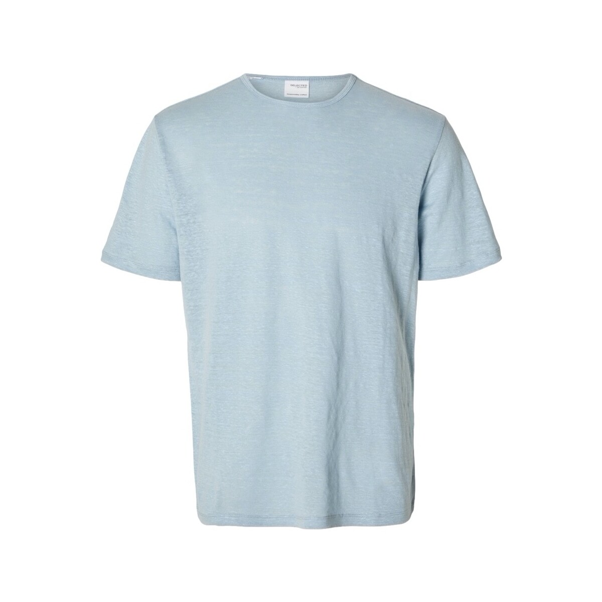 Oblačila Moški Majice & Polo majice Selected T-Shirt Bet Linen - Cashmere Blue Modra