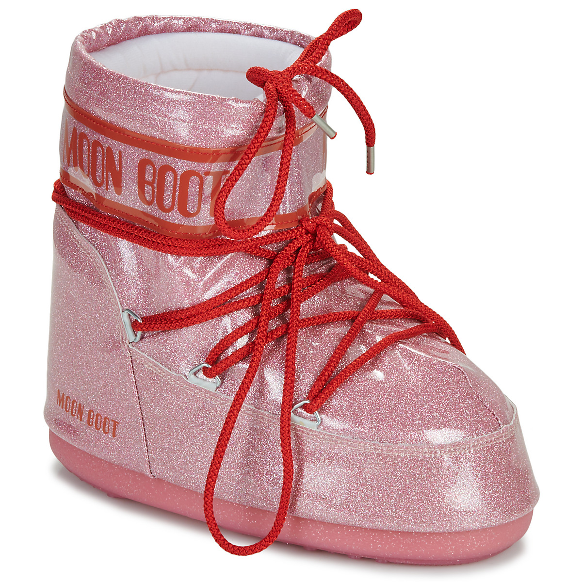 Čevlji  Ženske Škornji za sneg Moon Boot MB ICON LOW GLITTER Rožnata / Rdeča