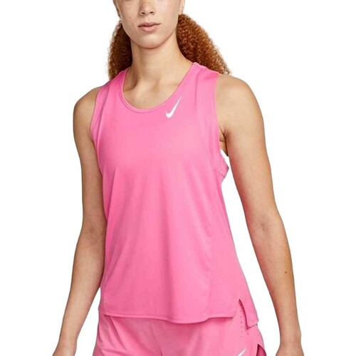 Oblačila Ženske Majice brez rokavov Nike CAMISETA TIRANTES MUJER  DRI-FIT RACE DD5940 Rožnata