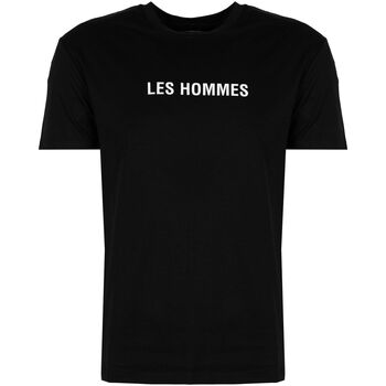 Oblačila Moški Majice s kratkimi rokavi Les Hommes LF224302-0700-9001 | Grafic Print Črna