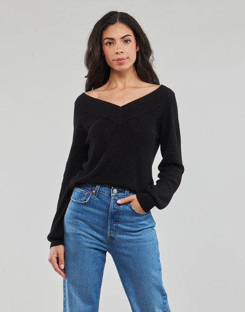 Vero Moda VMNEWLEXSUN LS DOUBLE V-NCK Črna