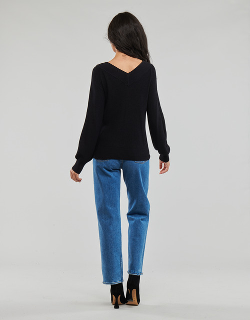 Vero Moda VMNEWLEXSUN LS DOUBLE V-NCK Črna
