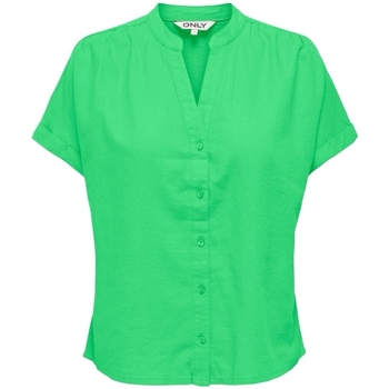 Oblačila Ženske Topi & Bluze Only Nilla-Caro Shirt S/S - Summer Green Zelena