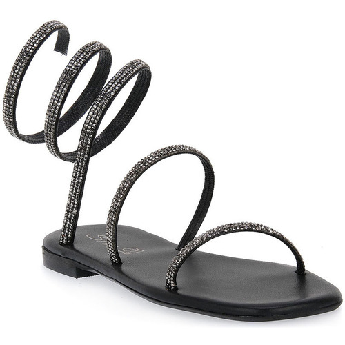 Čevlji  Ženske Sandali & Odprti čevlji S.piero BLACK SOFT SQUARED Črna