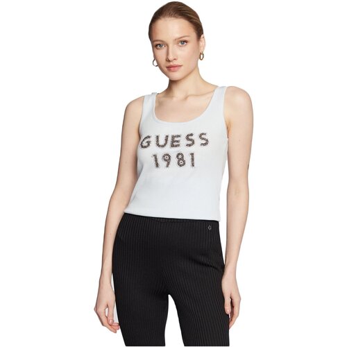 Oblačila Ženske Majice brez rokavov Guess W3RP07 K1814 Bela