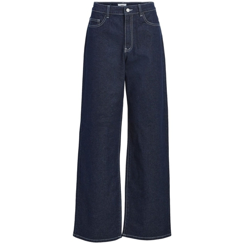Oblačila Ženske Hlače Object Jeans Java - Dark Blue Denim Modra