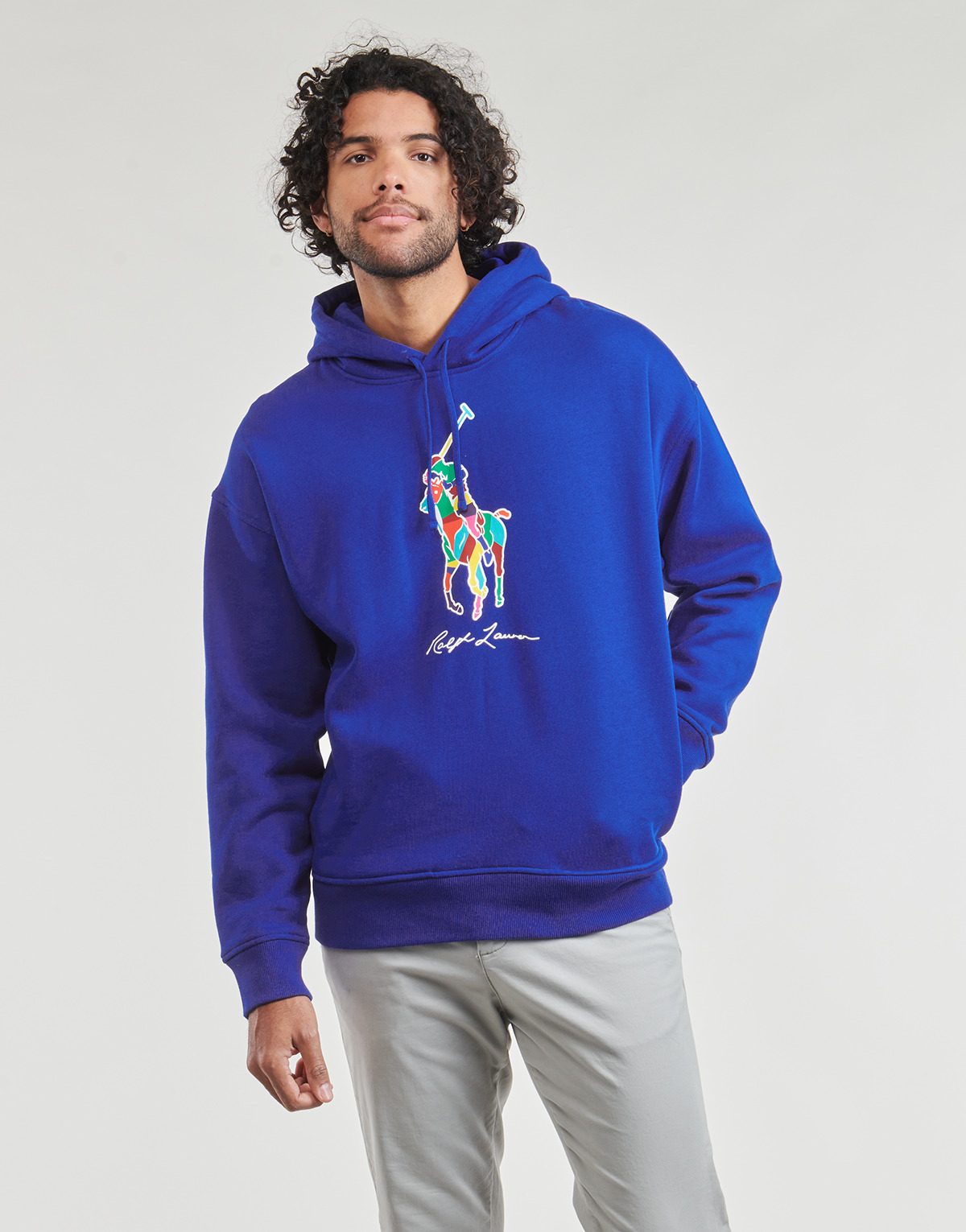 Oblačila Moški Puloverji Polo Ralph Lauren SWEATSHIRT BIG POLO PLAYER Modra