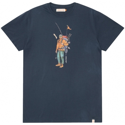 Oblačila Moški Majice & Polo majice Revolution Regular T-Shirt 1333 HIK - Navy Modra