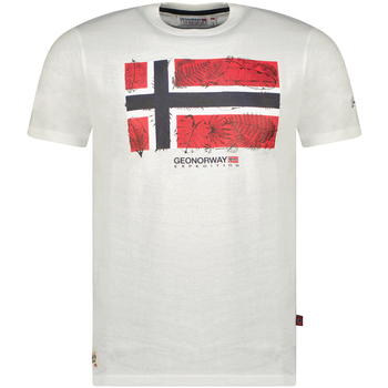 Oblačila Moški Majice s kratkimi rokavi Geographical Norway SW1239HGNO-WHITE Bela