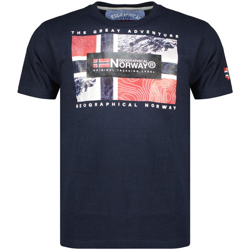 Oblačila Moški Majice s kratkimi rokavi Geographical Norway SW1240HGN-NAVY         