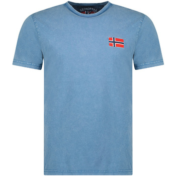 Oblačila Moški Majice s kratkimi rokavi Geographical Norway SW1269HGNO-BLUE Modra
