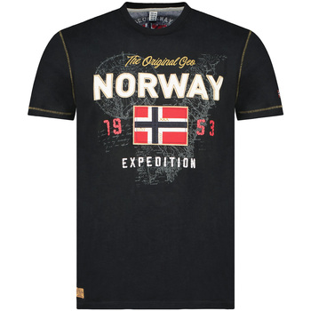 Oblačila Moški Majice s kratkimi rokavi Geographical Norway SW1304HGNO-BLACK Črna