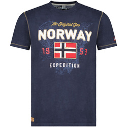Oblačila Moški Majice s kratkimi rokavi Geographical Norway SW1304HGNO-NAVY Modra