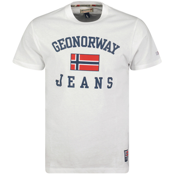 Oblačila Moški Majice s kratkimi rokavi Geographical Norway SX1044HGNO-WHITE Bela
