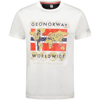 Oblačila Moški Majice s kratkimi rokavi Geographical Norway SX1283HGNO-WHITE Bela