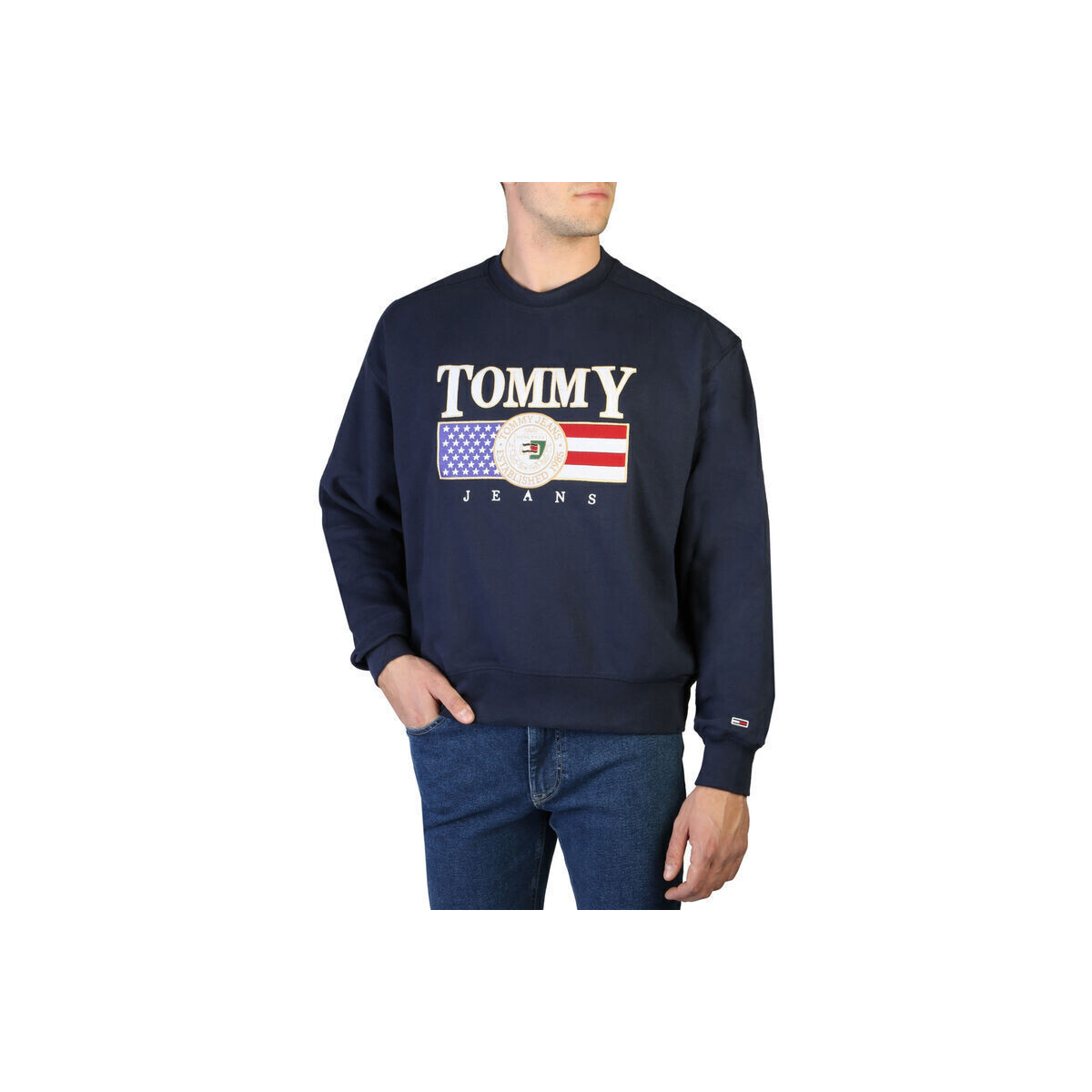 Oblačila Moški Puloverji Tommy Hilfiger - dm0dm15717 Modra