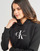 Oblačila Ženske Puloverji Calvin Klein Jeans MONOLOGO REGULAR HOODIE Črna
