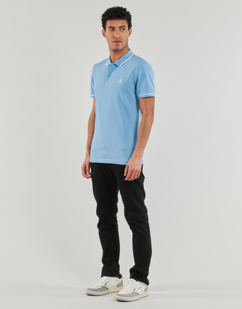 Calvin Klein Jeans TIPPING SLIM POLO Modra / Nebeško modra