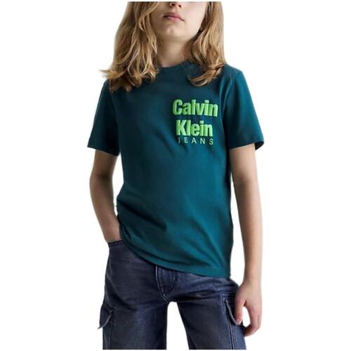 Oblačila Dečki Majice s kratkimi rokavi Calvin Klein Jeans  Zelena