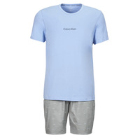 Oblačila Moški Pižame & Spalne srajce Calvin Klein Jeans S/S SHORT SET Modra / Siva