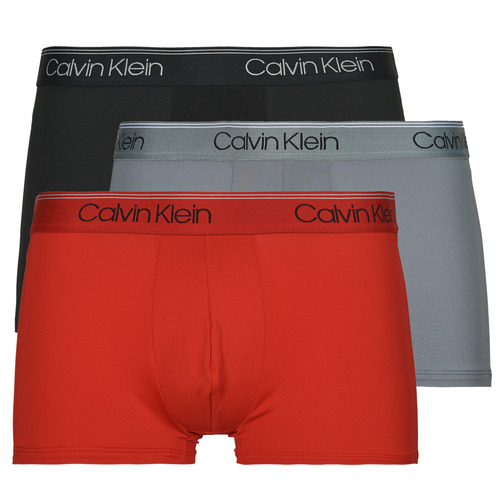 Spodnje perilo Moški Boksarice Calvin Klein Jeans LOW RISE TRUNK 3PK X3 Črna / Rdeča / Siva