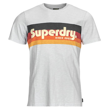 Oblačila Moški Majice s kratkimi rokavi Superdry CALI STRIPED LOGO T SHIRT Bela