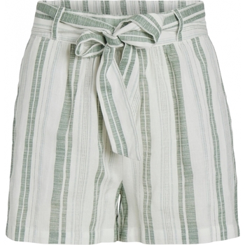 Oblačila Ženske Kratke hlače & Bermuda Vila Etni Shorts - Cloud Dancer/Green Bela