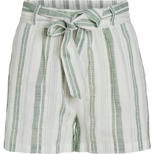 Oblačila Ženske Kratke hlače & Bermuda Vila Etni Shorts - Cloud Dancer/Green Bela