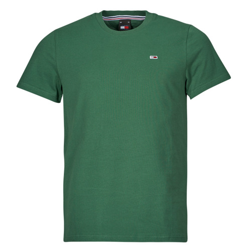 Oblačila Moški Majice s kratkimi rokavi Tommy Jeans TJM SLIM JERSEY C NECK EXT Zelena
