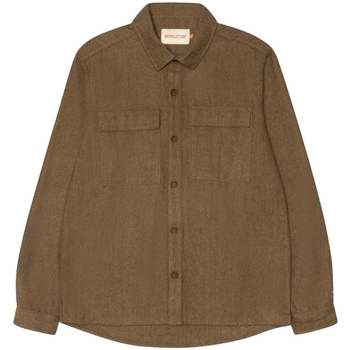 Oblačila Moški Srajce z dolgimi rokavi Revolution Utility Shirt 3953 - Light Brown Kostanjeva