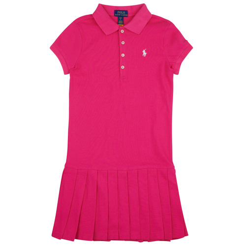 Oblačila Deklice Kratke obleke Polo Ralph Lauren SSPLTPOLODRS-DRESSES-DAY DRESS Rožnata