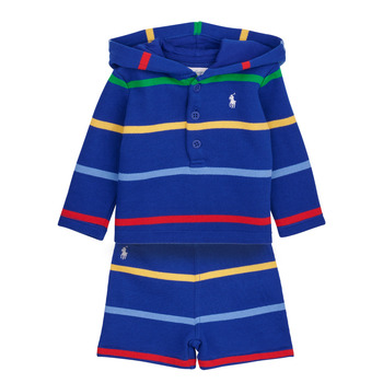 Oblačila Dečki Otroški kompleti Polo Ralph Lauren LS HOOD SET-SETS-SHORT SET Modra / Večbarvna / Safir / Star / Večbarvna            