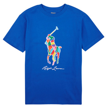 Oblačila Dečki Majice s kratkimi rokavi Polo Ralph Lauren SS CN-KNIT SHIRTS-T-SHIRT Modra / Heritage / Modra