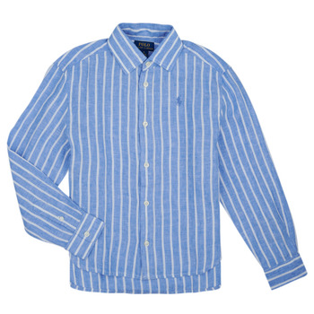 Oblačila Deklice Srajce & Bluze Polo Ralph Lauren LISMORESHIRT-SHIRTS-BUTTON FRONT SHIRT Modra / Bela / Modra / Bela
