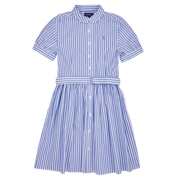Oblačila Deklice Kratke obleke Polo Ralph Lauren FAHARLIDRSS-DRESSES-DAY DRESS Modra / Bela / Cabana / Modra / Bela