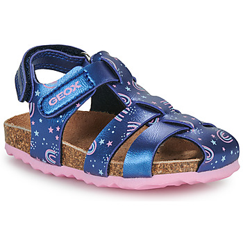 Čevlji  Deklice Sandali & Odprti čevlji Geox B SANDAL CHALKI GIRL Modra / Rožnata
