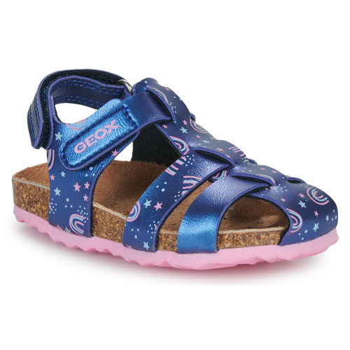Čevlji  Deklice Sandali & Odprti čevlji Geox B SANDAL CHALKI GIRL Modra / Rožnata