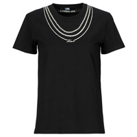 Oblačila Ženske Majice s kratkimi rokavi Karl Lagerfeld karl necklace t-shirt Črna