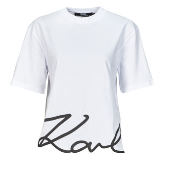 Oblačila Ženske Majice s kratkimi rokavi Karl Lagerfeld karl signature hem t-shirt Bela
