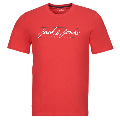 Oblačila Moški Majice s kratkimi rokavi Jack & Jones JJZURI TEE SS CREW NECK Rdeča