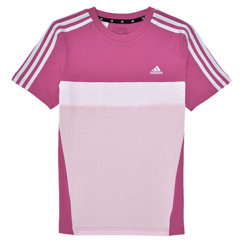 Oblačila Deklice Majice s kratkimi rokavi Adidas Sportswear J 3S TIB T Rožnata / Bela