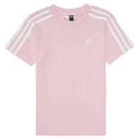 Oblačila Deklice Majice s kratkimi rokavi Adidas Sportswear LK 3S CO TEE Rožnata / Bela