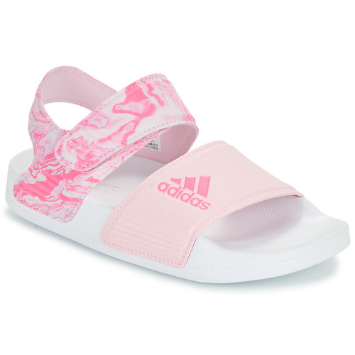 Čevlji  Deklice Sandali & Odprti čevlji Adidas Sportswear ADILETTE SANDAL K Rožnata / Bela