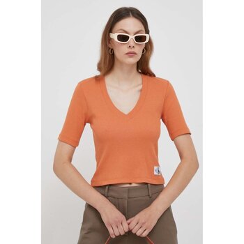 Oblačila Ženske Majice & Polo majice Calvin Klein Jeans J20J222379 Oranžna