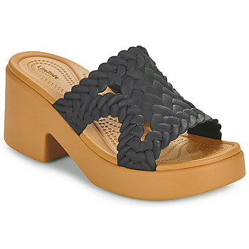 Čevlji  Ženske Natikači Crocs Brooklyn Woven Slide Heel Črna