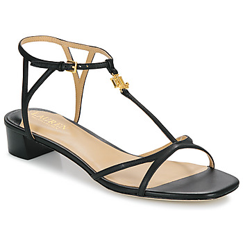 Čevlji  Ženske Sandali & Odprti čevlji Lauren Ralph Lauren FALLON-SANDALS-FLAT SANDAL Črna