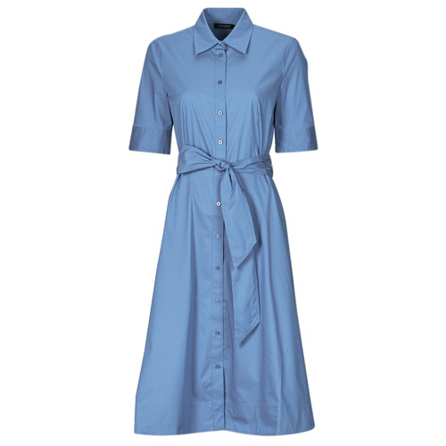Oblačila Ženske Dolge obleke Lauren Ralph Lauren FINNBARR-SHORT SLEEVE-CASUAL DRESS Modra