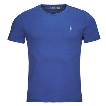 Oblačila Moški Majice s kratkimi rokavi Polo Ralph Lauren T-SHIRT AJUSTE EN COTON Modra / Beach